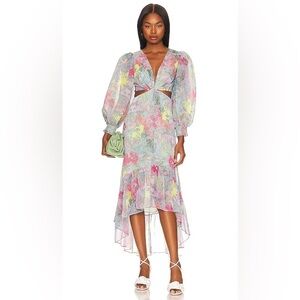 NWT $695 Alice + Olivia Katia Twist Maxi Dress in Lola's Dream - Revolve
